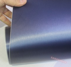 50FT x 5FT Car Metallic Matte Brushed ALUMINUM Vinyl Wrap Sticker Dark Blue CF