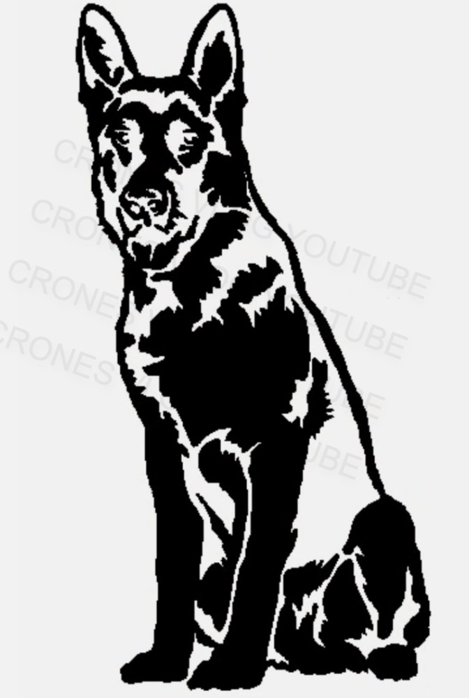 German Shepherd Dog DECAL/STICKER 8” White