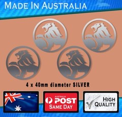 Holden LION Style Decals silver – circle logo set of 4 – 40mm wide