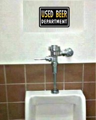 Used Beer Department drinking funny sticker 3.5 x 7 water resistant urinal