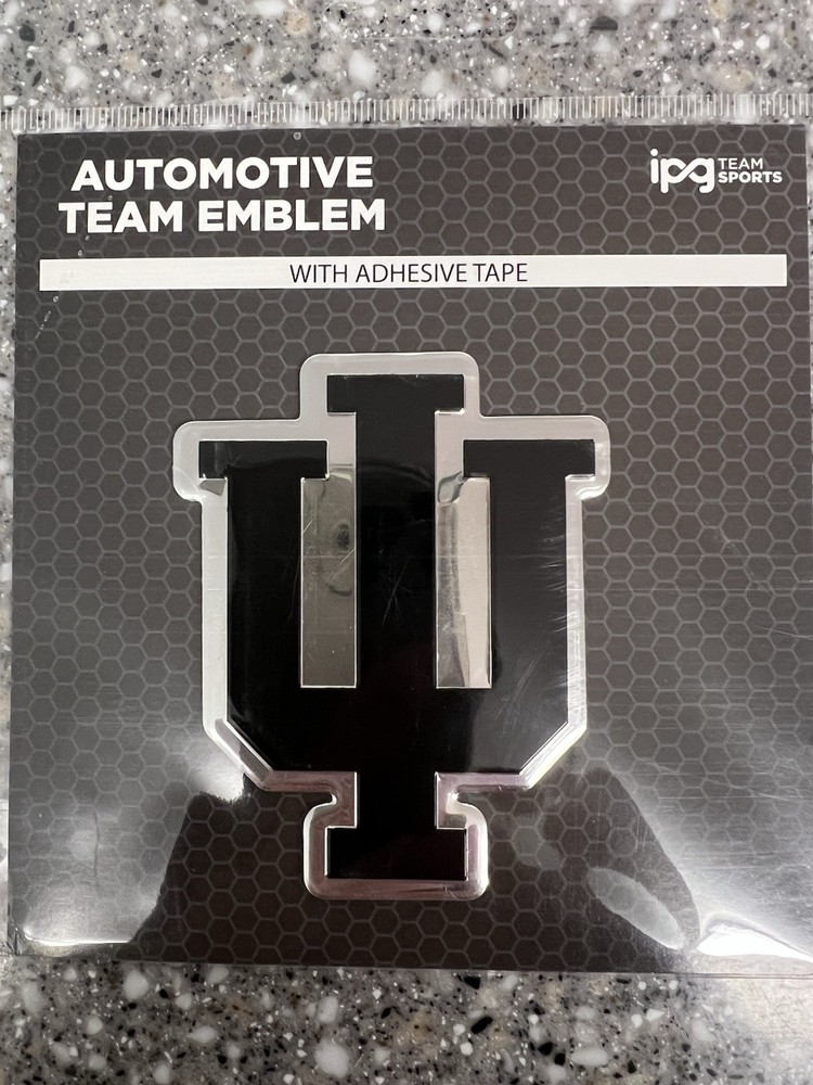 RARE! Indiana University Thin Metal Stick On Emblem Decal by IPG Sports