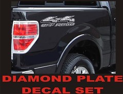 4×4 OFFROAD Truck Decal Set DIAMOND PLATE CHROME for Ford F150 & Super Duty