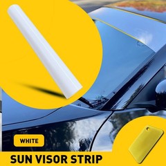 White Window Sun Visor Strip Tint Film Front Windshield UV Shade Decal 10*60″ US
