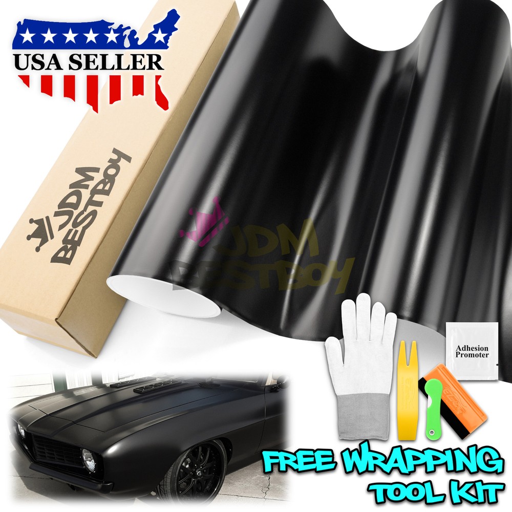 Premium Satin Black Matte Flat Vinyl Wrap Sticker Film DIY Decal Bubble Free