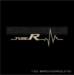 Type R heartbeat pulse Sticker Pair