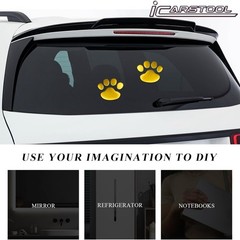 4 PCS 3D Gold Dog Paw Car Decal Auto Bumper Window Laptops Decor Emblem Decal