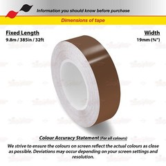 BROWN 19mm 3/4″ Roll PIN STRIPE Car Striping Trim Line TAPE Decal Vinyl Sticker