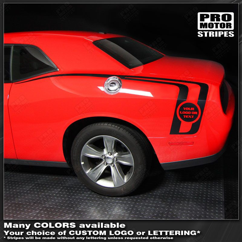 Dodge Challenger 2008-2023 Rear Quarter Side Stripes Decals (Choose Color)