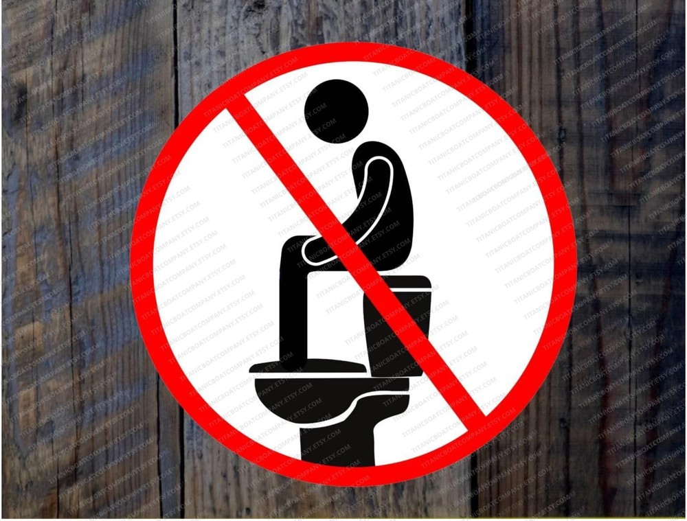No Upper Deckers, Bathroom Humor Sticker, Toilet Sticker Decal, Funny Toilet