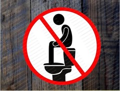 No Upper Deckers, Bathroom Humor Sticker, Toilet Sticker Decal, Funny Toilet
