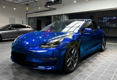 ESSMO PET Chrome Checker Carbon Fiber Gloss Blue Vinyl Wrap Film Decal Sticker