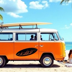 Surfboard Vinyl Decal for Vehicle Windows Laptops Any Smooth Surface design #8