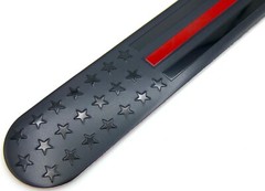 Aluminum Thin Red Line Flag Sticker Emblem Decal For Auto, Bike, Truck 6″ x 1″
