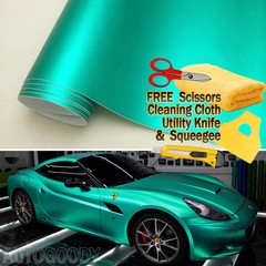 48″ x 60″ Satin Matte Chrome Metallic Teal Green Vinyl Film Wrap Bubble Free