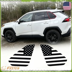 American Flag Rear Window Vinyl Decal Pair For Toyota Rav4 2019-2025 Accessories