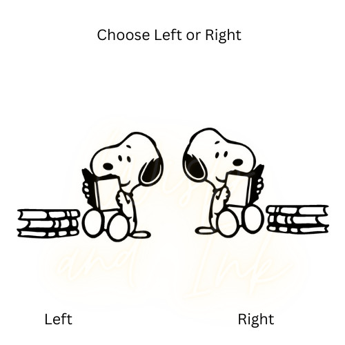 Cartoon Dog Reading a Book Vinyl Decal Choose Size and Color