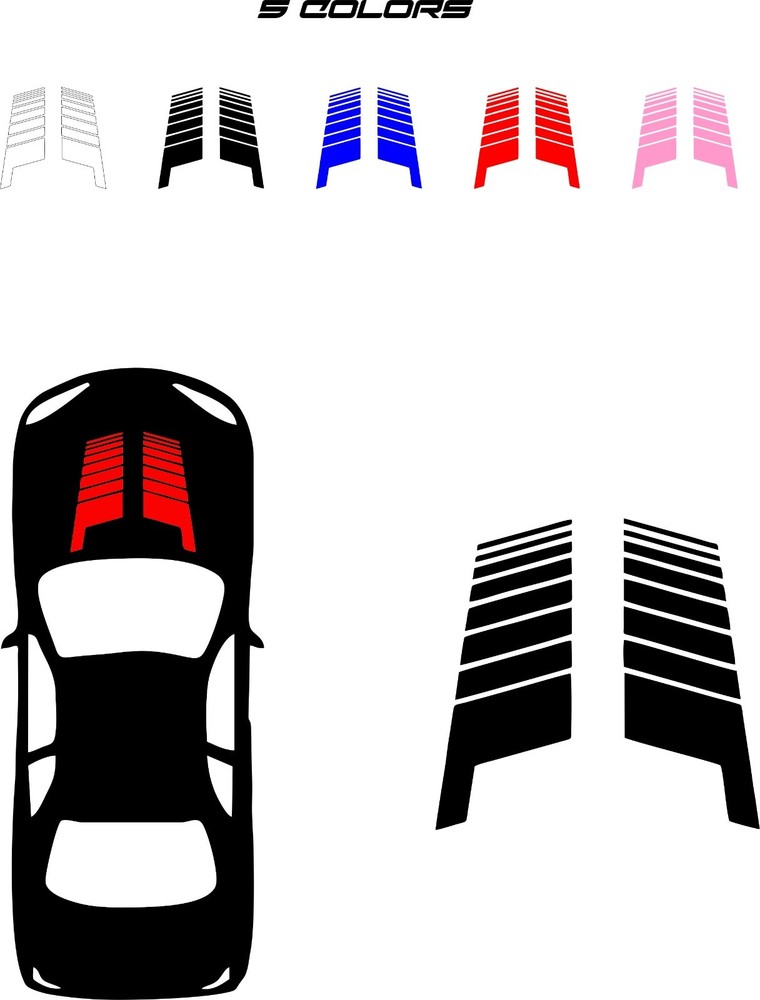 H16 (5 colors to choose from) Automotive hood decal graphic 20″ x 24″