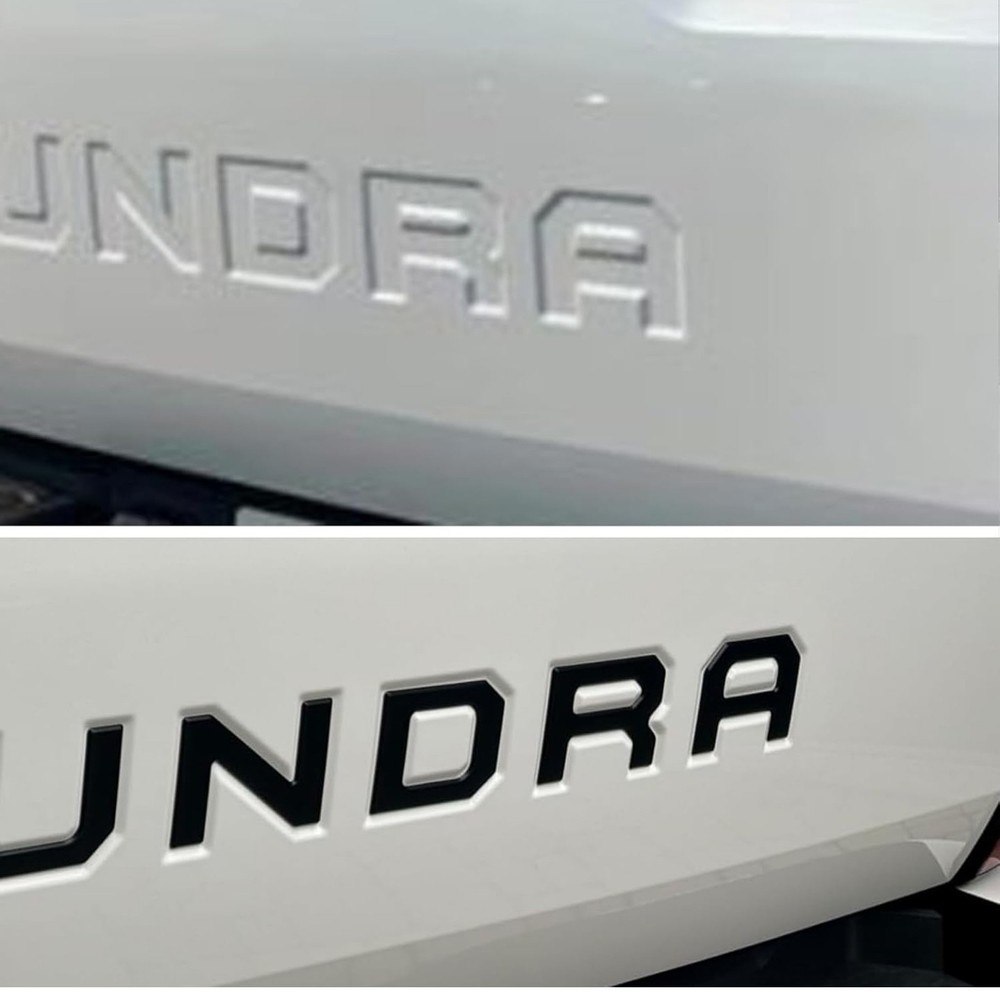 MATTE BLACK letters compatible with TOYOTA TUNDRA 2022 23 logo tailgate insert