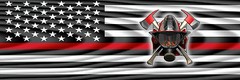 FIREFIGHTER THIN RED LINE FIRE RESCUE AMERICAN FLAG PICKUP REAR WINDOW DECAL