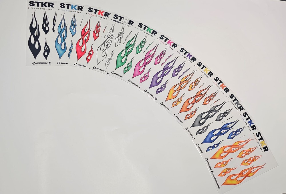 STKR FLAME STICKERS Peel-off Decal Vinyl Adhesive, Various Colors