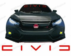 HONDA CIVIC 36″ Red Windshield Banner Decal Emblem Logo Graphics