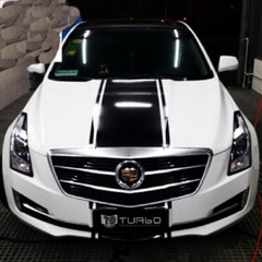 Car Stickers Racing Rally Stripes 17”(w) for ATS L Vinyl Hood Rear Decals ZC938