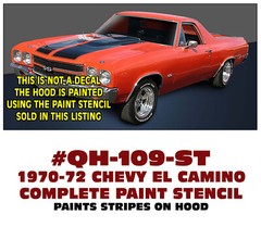 QH-109-ST 1970 1971 1972 CHEVY EL CAMINO – HOOD STRIPE PAINT STENCIL KIT