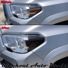 Headlight Amber Delete TRD Accent Smoke Vinyl Overlay For 2016-22 Toyota Tacoma