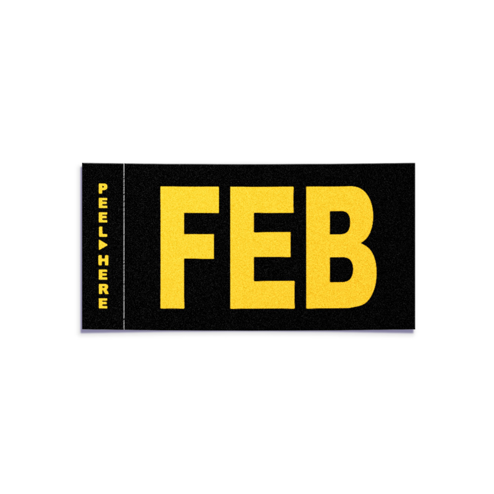 FEBRUARY – California License Plate – Legacy Black Yellow Month Sticker DMV Tag