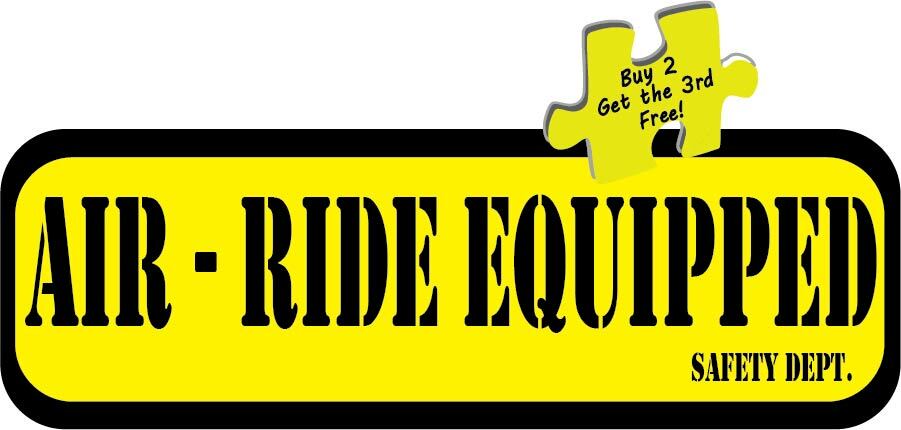 Tractor Trailer 1 Pair Air Ride Equipped Safety Decal Sticker 2.0″ x 6.0″ p199