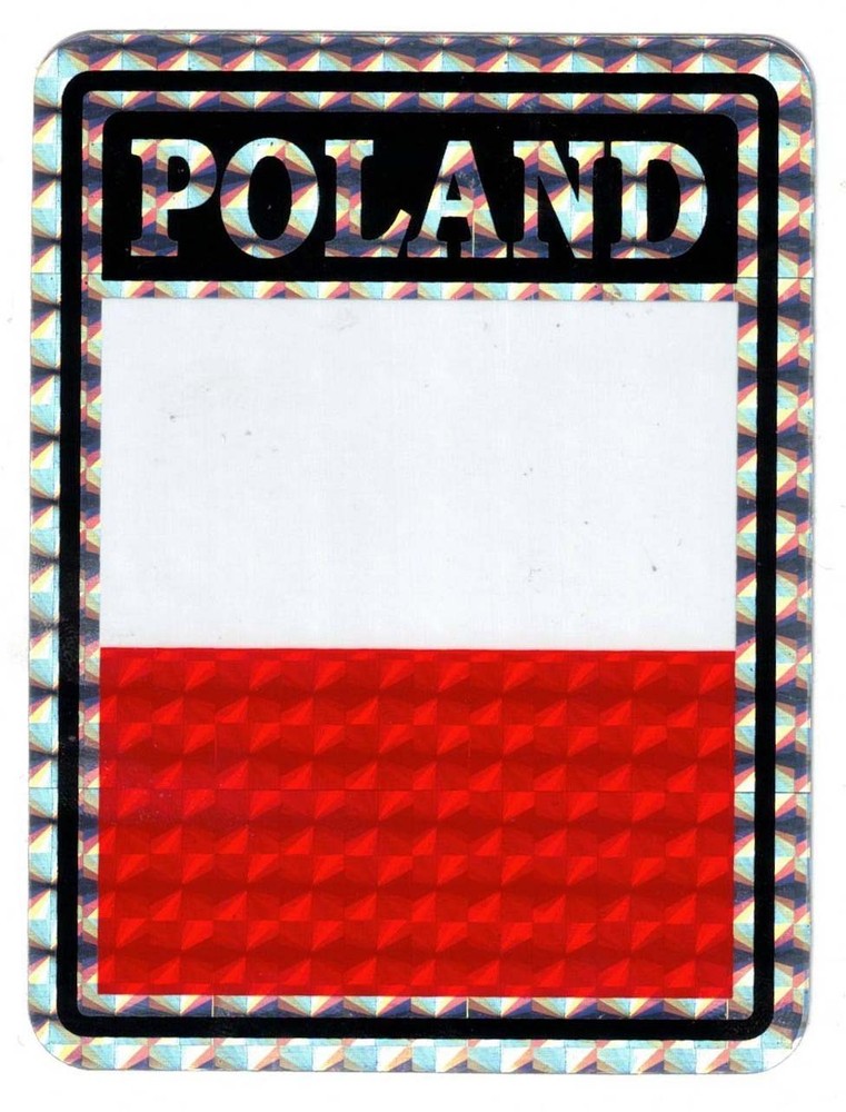 Poland Plain Country Flag Reflective Decal Bumper Sticker DC-189
