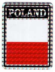 Poland Plain Country Flag Reflective Decal Bumper Sticker DC-189