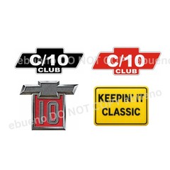 Chevy C10 Club Vinyl Decal Bundle 4pc Truck Sticker Set Classic Pickup