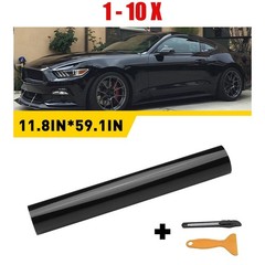 1-10X Gloss Black Automotive Vinyl Wrap Film Roll Car Wrap Stickers 59INx11.8IN
