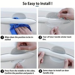 Car Door Bowl Protective Film 8PCS Scratch Resistant Stickers