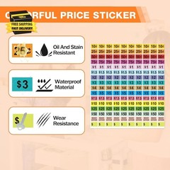 2400pcs Garage Sale Stickers,1/2″×3/4″ Yard Sales Price Stickers, Rectangle Prep