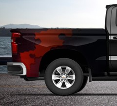 Red Hexagon Color Block Truck Wrap Vinyl Bed Side Graphic Decal Tailgate DSPS