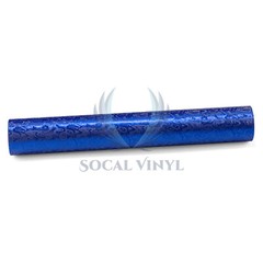 PET Damascus Steel Forged Carbon Fiber Royal Blue Car Vinyl Wrap Decal Sticker