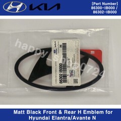 OEM 86300IB000 86302IB000 Matt Black Front & Rear H Emblem for Elantra Avante N