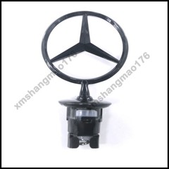 For Gloss Black Front Hood Ornament Star Mounted Emblem C E S AMG