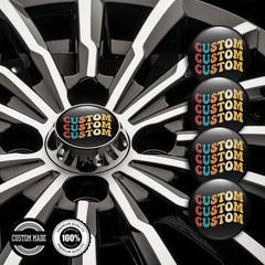 4x 3D Domed Stickers Wheel Center Cap Decals Custom Size Automotive Resin Badge