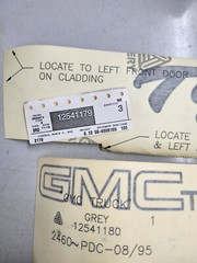 NOS 1992-1993 GMC Tpyhoon complete set of Decals For 2 Doors & Tailgate Gray