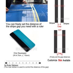 2x 1″ x 78″ DIY Matte Black Racing Stripes Car Hood Vinyl Sticker Body Decals
