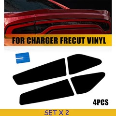 8x Vinyl Film for Dodge Charger 2015-2022 Rear Tail Light Smoked VLT-20% Precut
