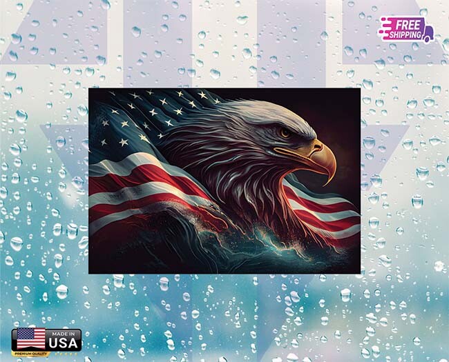 UNITED STATES EAGLE FLAG HONOR+ Vynil Decal 6 Years RESSI+LAMINATED Free Sticker