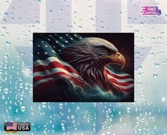 UNITED STATES EAGLE FLAG HONOR+ Vynil Decal 6 Years RESSI+LAMINATED Free Sticker