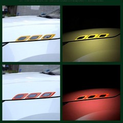 6Pcs Cool Red/Blue/White/Yellow/Green PVC 9cm x 3.5cm Car Reflective Stickers
