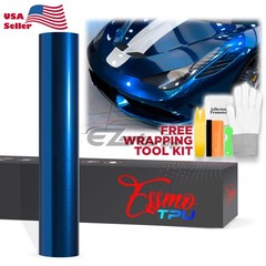 Gloss Metallic Diamond Blue PPF TPU Paint Protection Film Dry Wet Car Vinyl Wrap