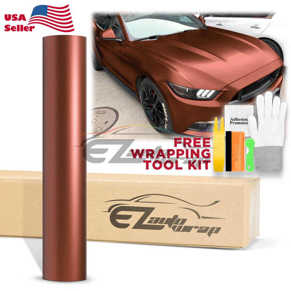 【Satin Chrome】 Bronze Matte Metallic Car Vinyl Wrap Sticker Air Release Sheet