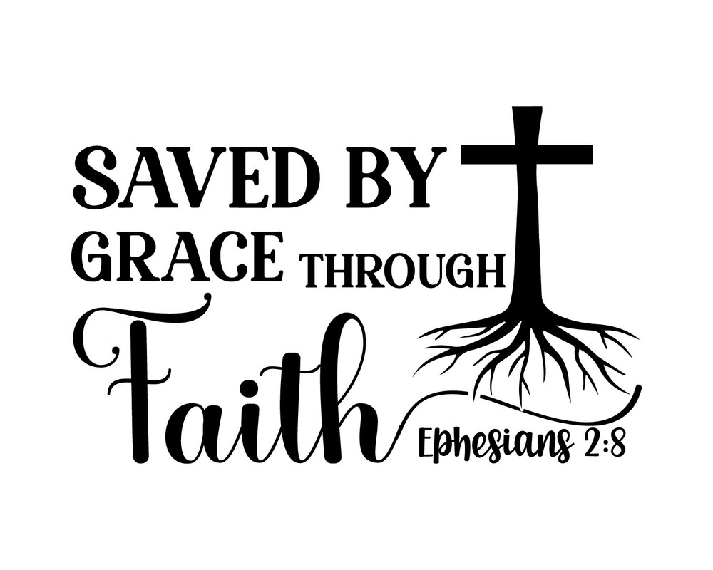 Saved By Grace Through Faith Sticker Decal, Jesus The Only Way Ephesians 2:8